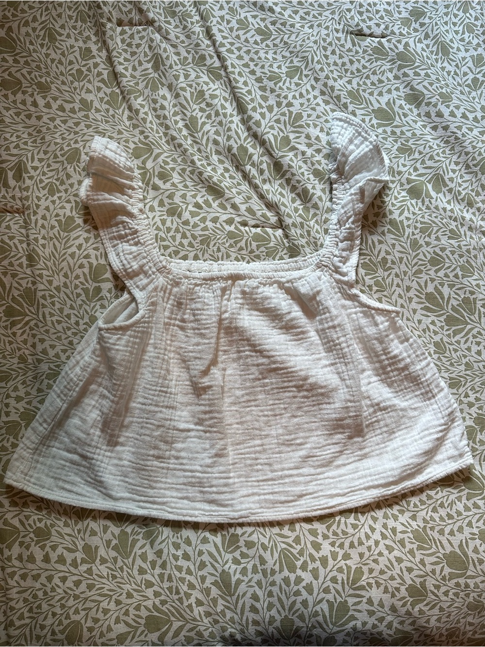 White Ruffled Baby Tank Top - Picture 3 of 4